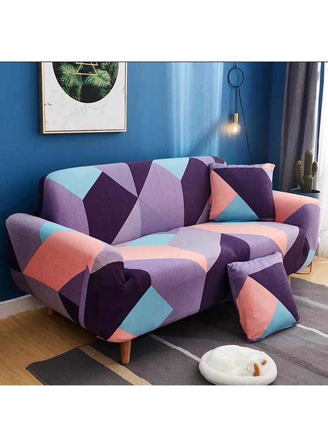 NIBEMINENT Geometric Design Three Seater Strechable Sofa Cover Multicolour 190x230centimeter - Image 2