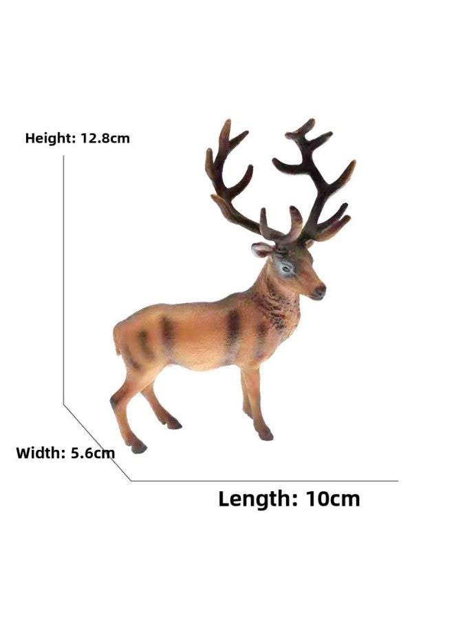 Animal Model Special For Teaching And Education Animal Model Kangaroo Elephant Lion Tiger Deer Ostrich Wolf-Color:4141 European Elk (64g)  - Image 1