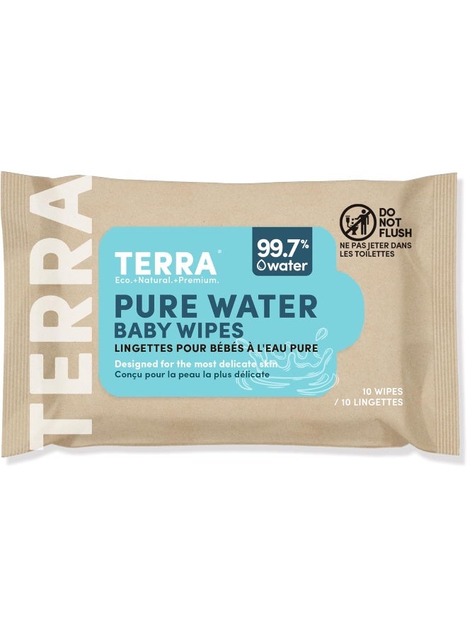 Terra مناديل الأطفال تيرا بيور ووتر - عبوة 10 - Image 1