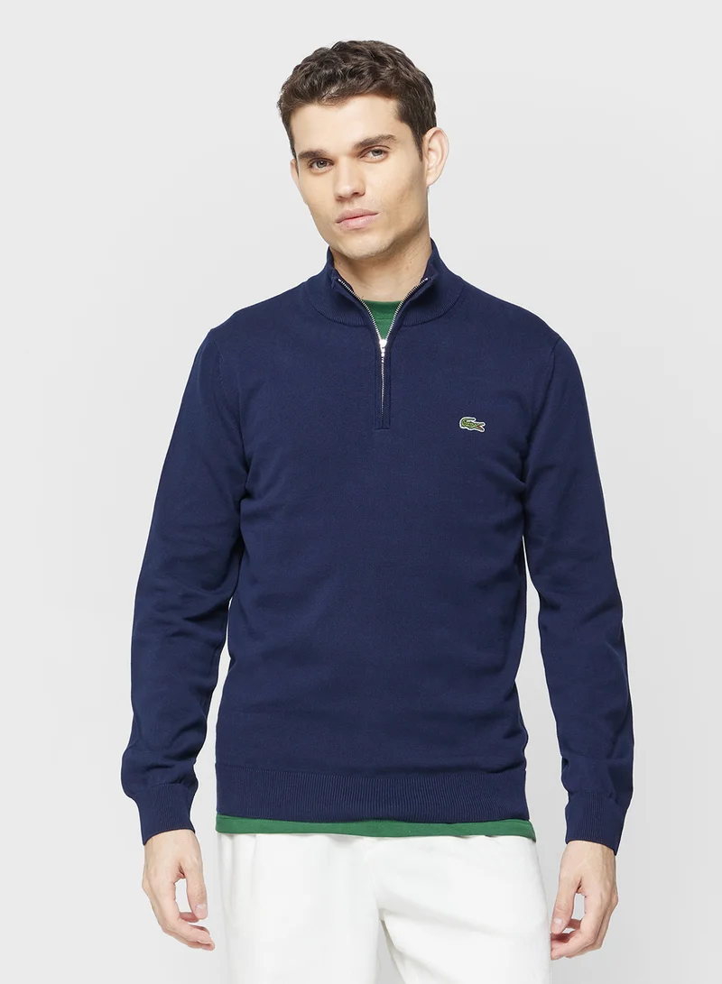 لاكوست Regular Fit High Zipped Neck Sweater