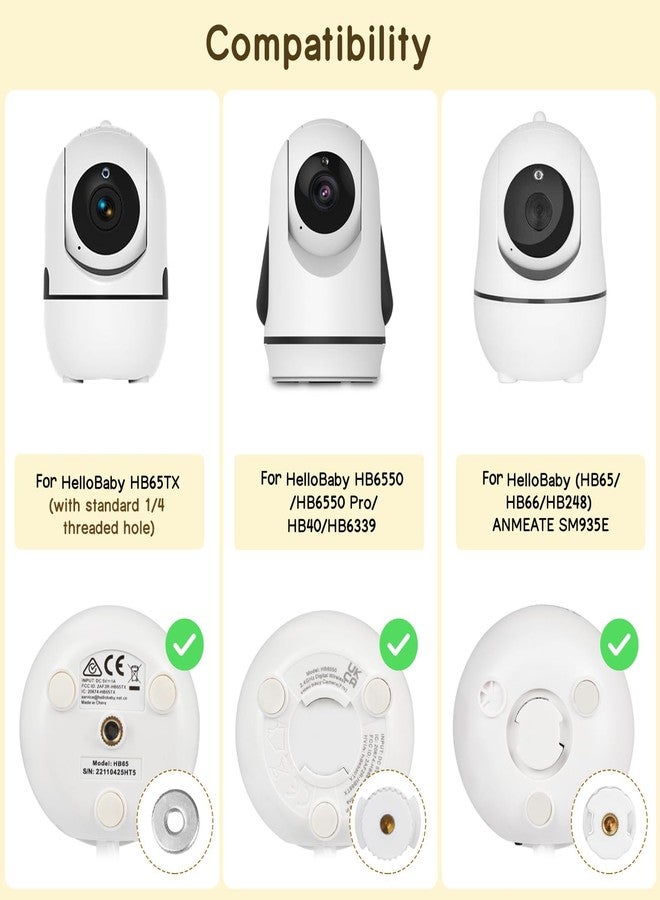حامل جداري قابل للتعديل لشاشة مراقبة الأطفال من هيلو بيبي HB6550/HB6550 برو/HB6560/HB65/HB6240/HB6339 و أنميت SM935E، حامل جداري لاصق قابل للدوران 360 درجة لشاشة مراقبة الأطفال، يوفر رؤية مثالية وسهل التركيب - Image 2