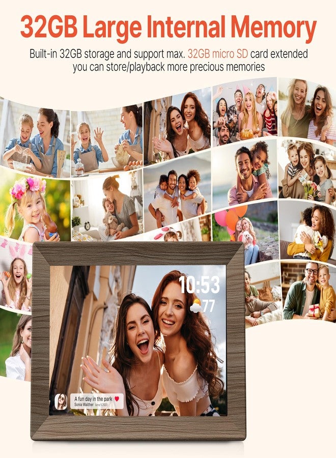 BIGASUO 10.1 Inch Wood WiFi Digital Photo Frame - Image 4