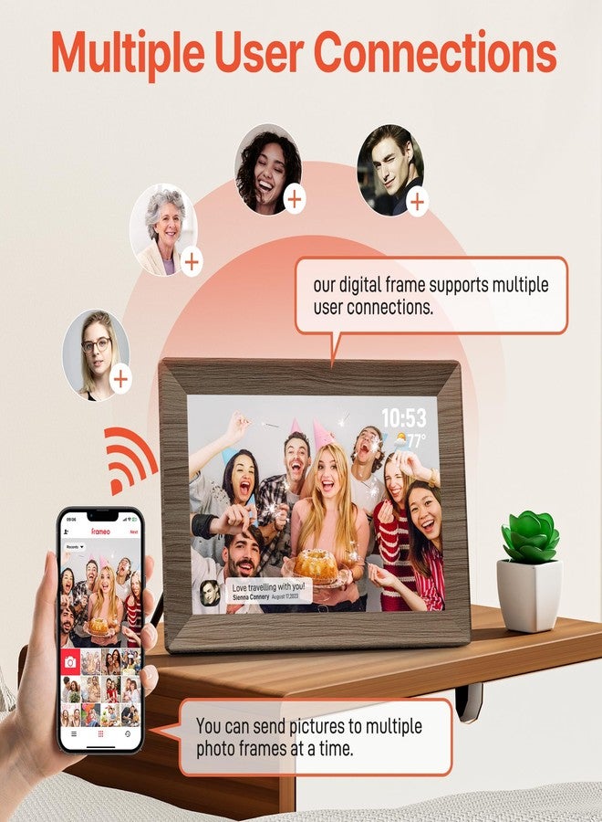 BIGASUO 10.1 Inch Wood WiFi Digital Photo Frame - Image 3