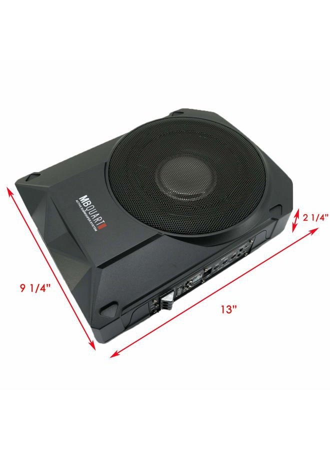 MB QUART RW-108A 600W Reference Series 8" Slim Low Profile Compact Under-Seat 4-Ohm Active Powered Subwoofer Enclosure with Built in Amplifier for Car RV ATV, Black - Image 2