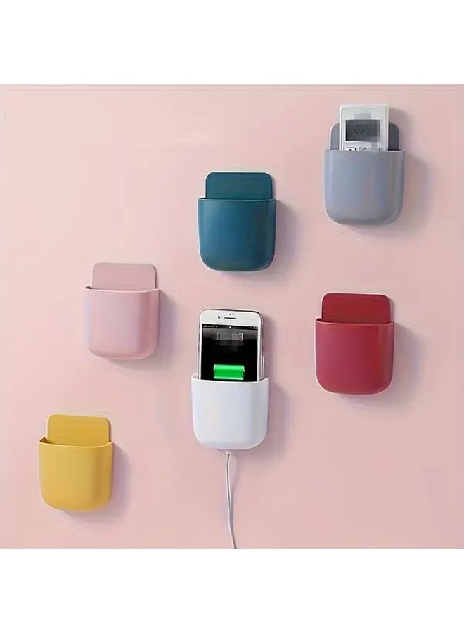 Yellow Wall Mounted Adhesive Storage Box No Drill Strong Hold For Remote Controls And Phones - Image 1