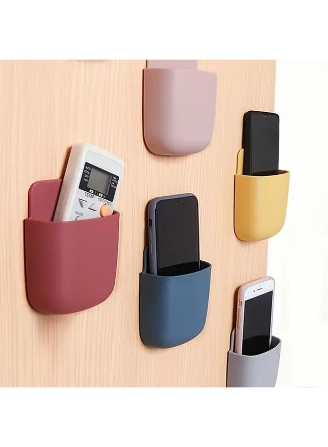 Yellow Wall Mounted Adhesive Storage Box No Drill Strong Hold For Remote Controls And Phones - Image 2
