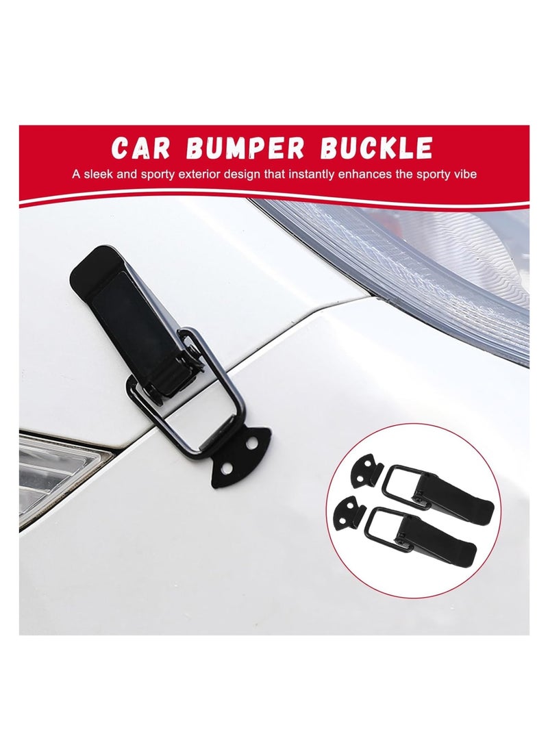 4 PCS Car Bumper Clip Hasp, Bumper Retainer Clips, Carbon Fiber Auto Bumper Security Hook Lock Clips Kit,Quick Release Fasteners for Front Rear Bumper Trunk Fender, Universal Car Accessories, L - Image 3