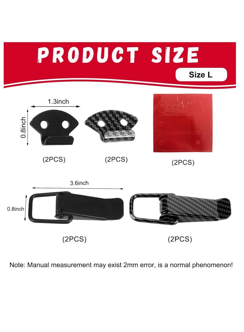 4 PCS Car Bumper Clip Hasp, Bumper Retainer Clips, Carbon Fiber Auto Bumper Security Hook Lock Clips Kit,Quick Release Fasteners for Front Rear Bumper Trunk Fender, Universal Car Accessories, L - Image 4