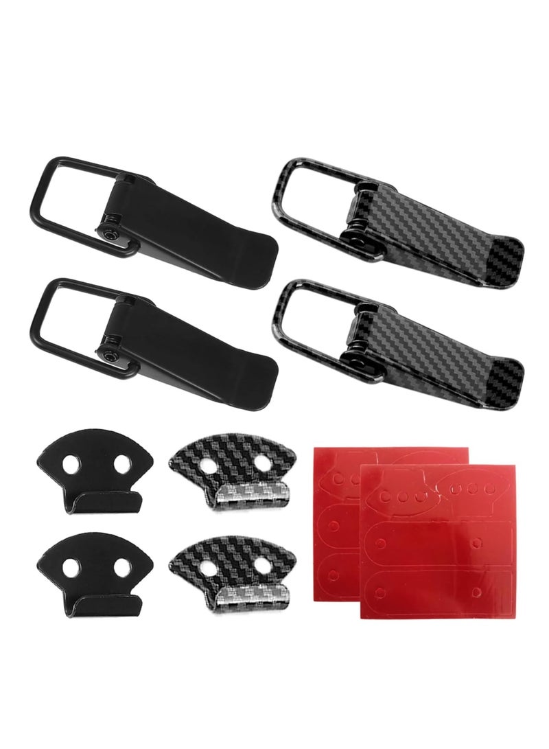 4 PCS Car Bumper Clip Hasp, Bumper Retainer Clips, Carbon Fiber Auto Bumper Security Hook Lock Clips Kit,Quick Release Fasteners for Front Rear Bumper Trunk Fender, Universal Car Accessories, L - Image 1
