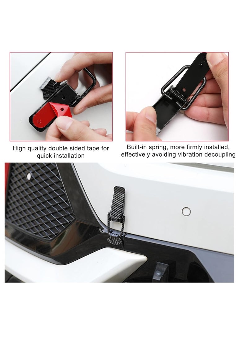 4 PCS Car Bumper Clip Hasp, Bumper Retainer Clips, Carbon Fiber Auto Bumper Security Hook Lock Clips Kit,Quick Release Fasteners for Front Rear Bumper Trunk Fender, Universal Car Accessories, L - Image 5