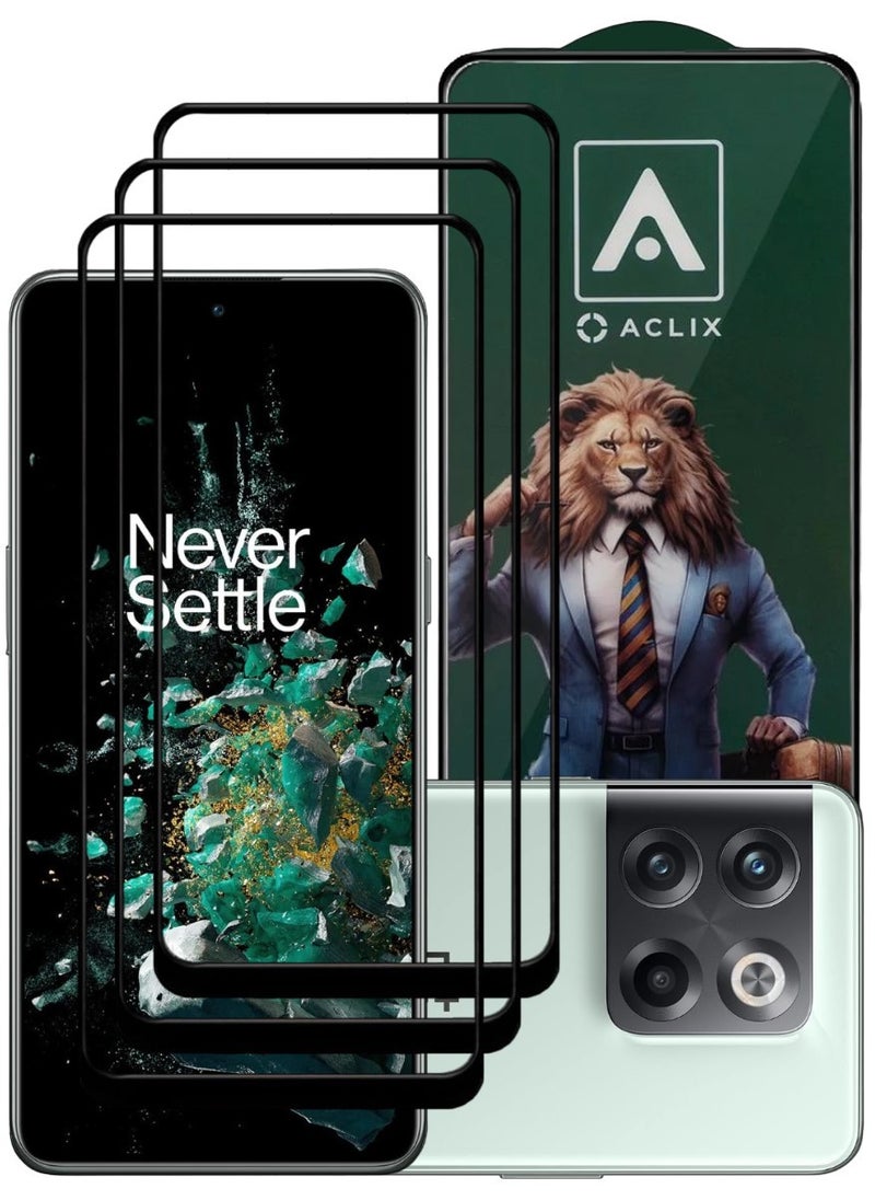 ACLIX 3 Pieces Antistatic ESD Dustproof Premium Quality High Definition Tempered Glass Screen Protector Designed For OnePlus 10T - Image 1