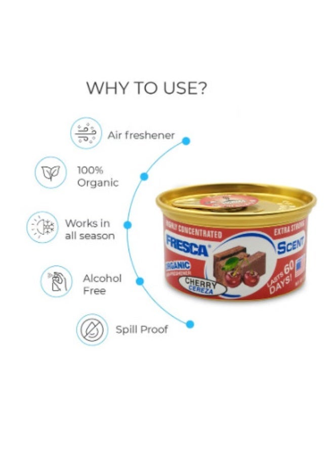 FRESCA Cherry Scent Organic Air Freshener Can Highly Concentrated, Extra Strong, Alcohol-Free, 42g, AS-560-CH - Image 5
