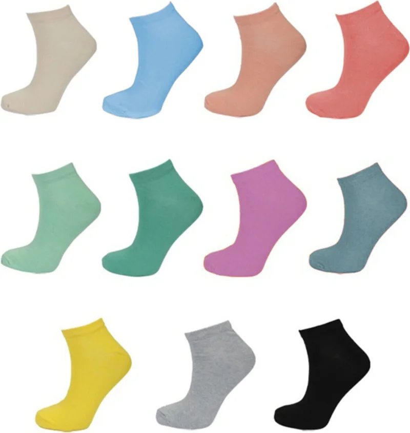 هيبسين راكيب Competing All 11 Women's Colorful Combed Cotton Short Booties Socks Cotton Comfortable Sports Socks