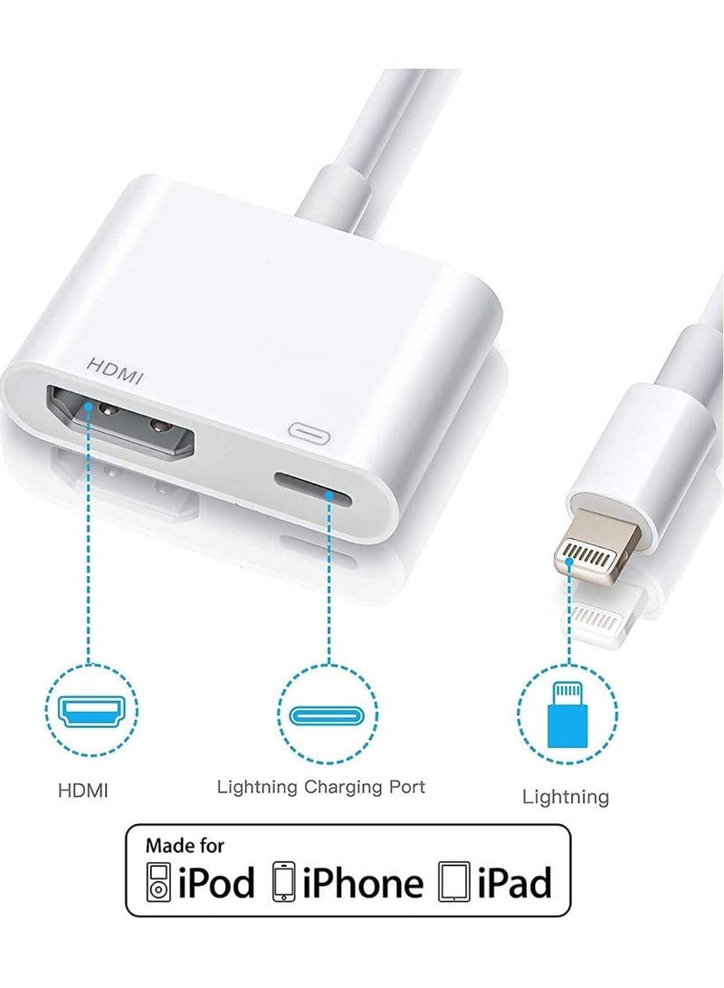 Apple Lightning to HDMI Adapter for iPhone to TV, 1080P Digital AV Adapter Sync Screen Connector Cable Compatible for iPhone 14 13 12 11 XS XR X 8 iPad to HDTV Projector Monitor - Image 2