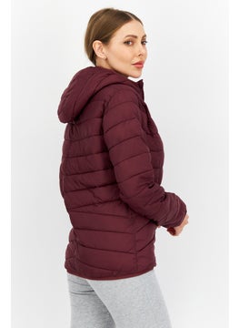 Trespass Women Brand Logo Quilted Jacket, Maroon  - Image 3