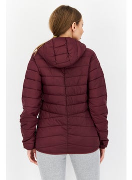 Trespass Women Brand Logo Quilted Jacket, Maroon  - Image 4