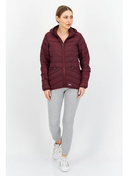 Trespass Women Brand Logo Quilted Jacket, Maroon  - Image 2