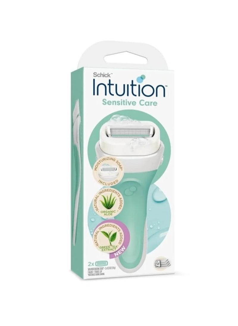 schick Intuition Sensitive Care Razor With Blade Set Green - Image 1