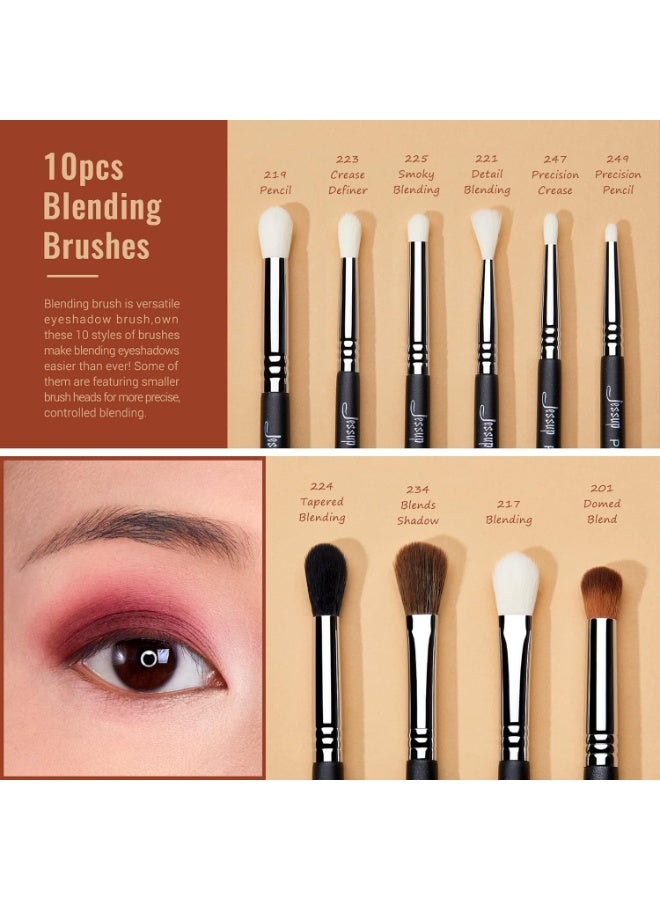 Jessup Eye Makeup Brushes Set Professional 28pcs Premium Synthetic Eyeshadow Brush Eyeliner Eyebrow Blending for Makeup Black T341 - Image 2