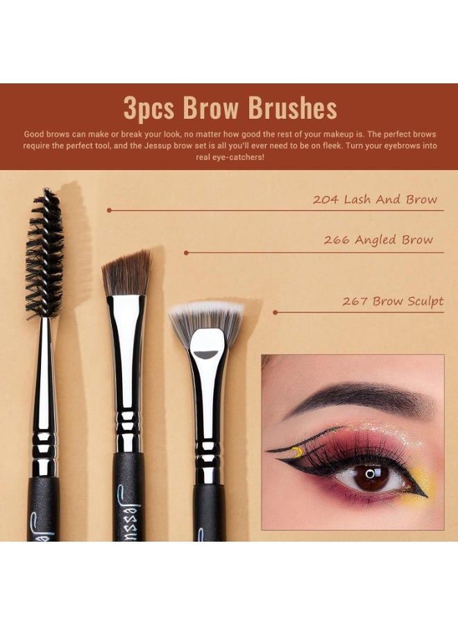 Jessup Eye Makeup Brushes Set Professional 28pcs Premium Synthetic Eyeshadow Brush Eyeliner Eyebrow Blending for Makeup Black T341 - Image 5
