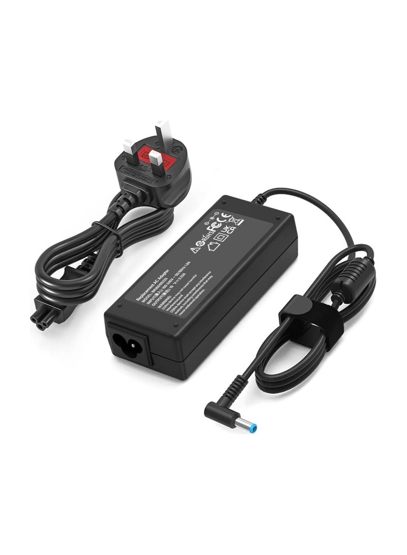 فيرست برو شاحن First Pro 65 واط مع طرف أزرق محول طاقة متوافق مع حواسيب HP Pavilion x360 وEnvy وStream وChromebook وProBook وEliteBook 19.5V 3.33A مع سلك طويل إضافي - Image 1