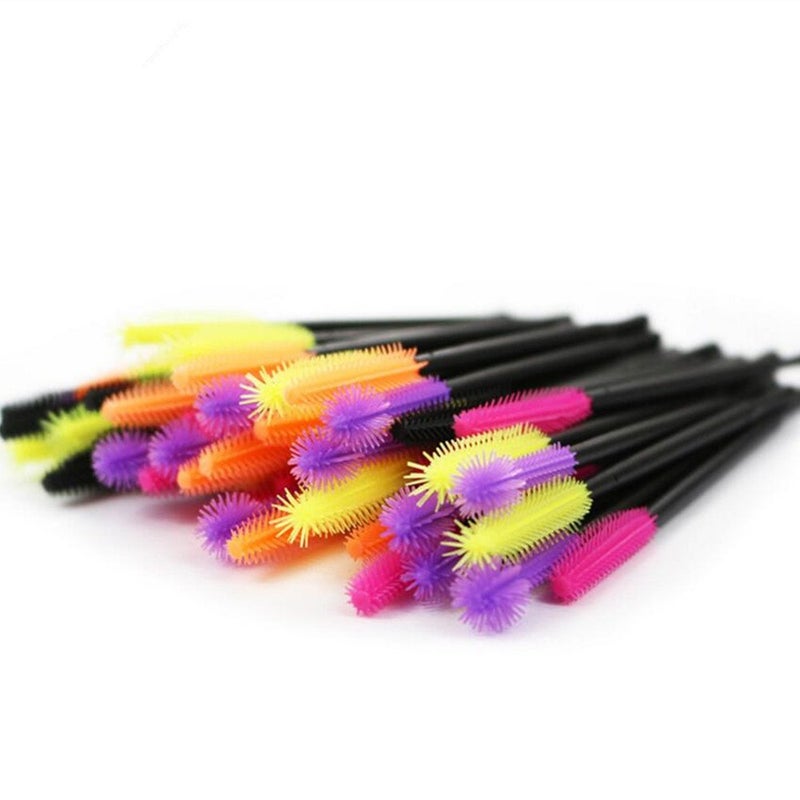 Coshine 100pcs Pro Disposable Silicone Mascara Eyeliner Wands Applicator Eyeliner Lip Liner Brushes Makekup Tools (silicone mascara brushes) - Image 3