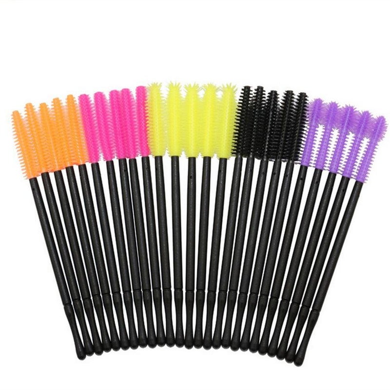 Coshine 100pcs Pro Disposable Silicone Mascara Eyeliner Wands Applicator Eyeliner Lip Liner Brushes Makekup Tools (silicone mascara brushes) - Image 1