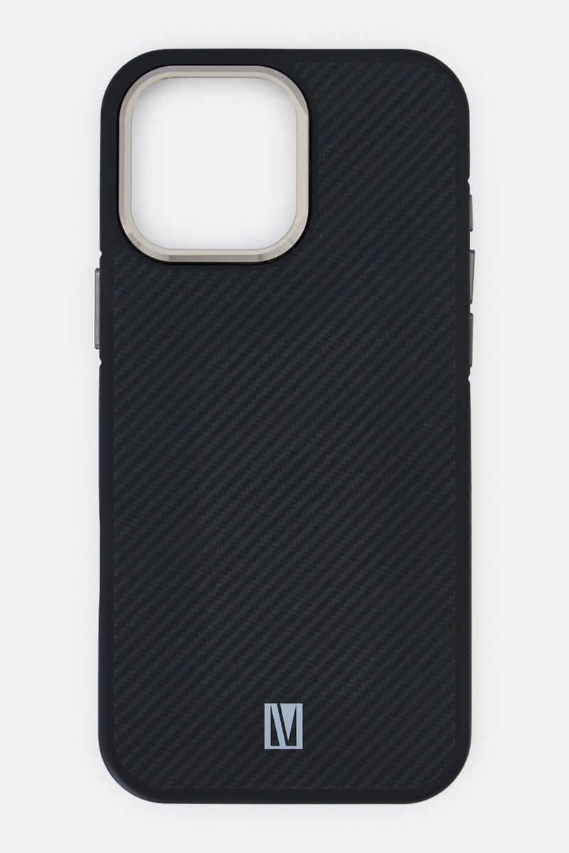 LEVELO iPhone 16 Pro Max Ox Carbon Magsafe Protective Case, Black - Image 1