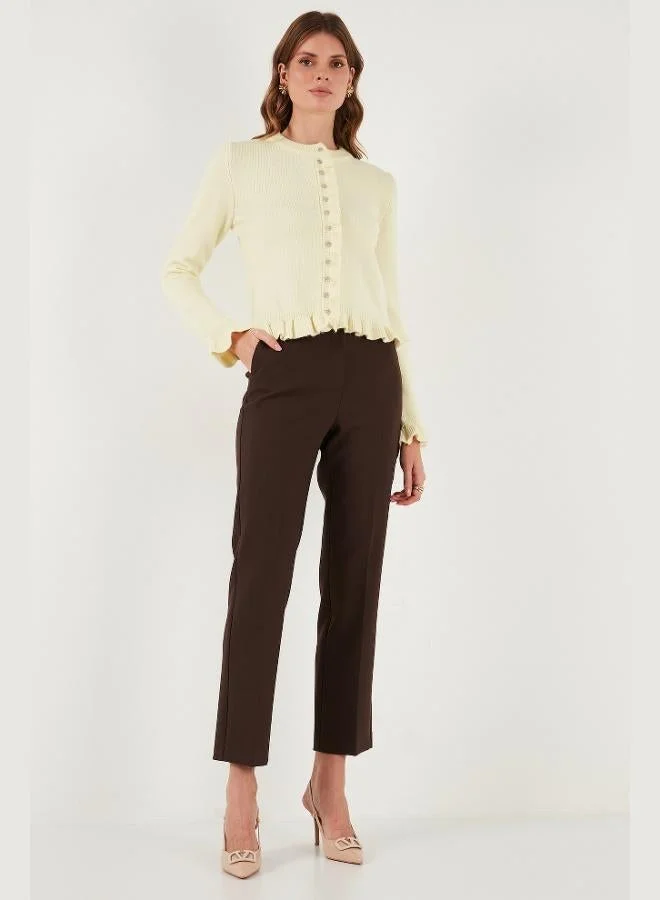 ليلا كارديجان نسائي ليلا بليسيه تفاصيل مميزة مقاس عادي برقبة مستديرة من التريكو