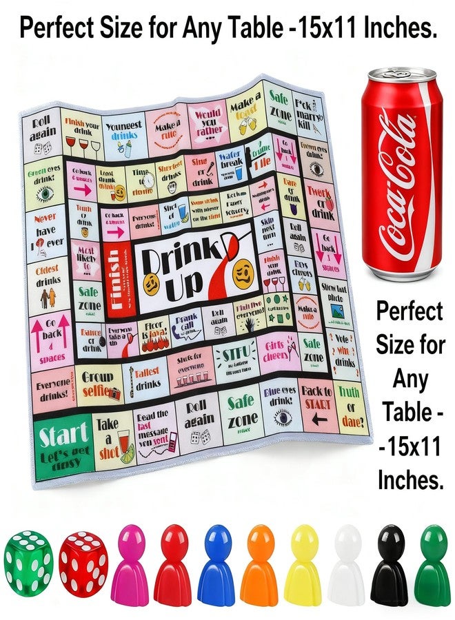 FlamingoCasa Drinking Games Adults Party Board: Spill-Proof Fabric Mat & 80+ Fun Challenges for College Dorm, House Parties - Image 5