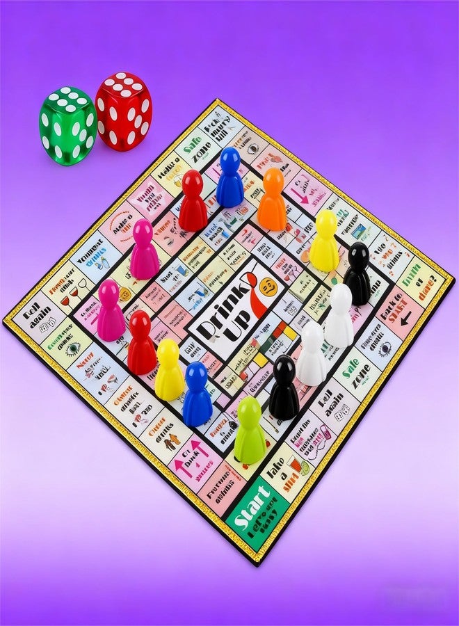 FlamingoCasa Drinking Games Adults Party Board: Spill-Proof Fabric Mat & 80+ Fun Challenges for College Dorm, House Parties - Image 1