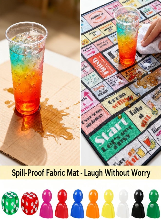 FlamingoCasa Drinking Games Adults Party Board: Spill-Proof Fabric Mat & 80+ Fun Challenges for College Dorm, House Parties - Image 3