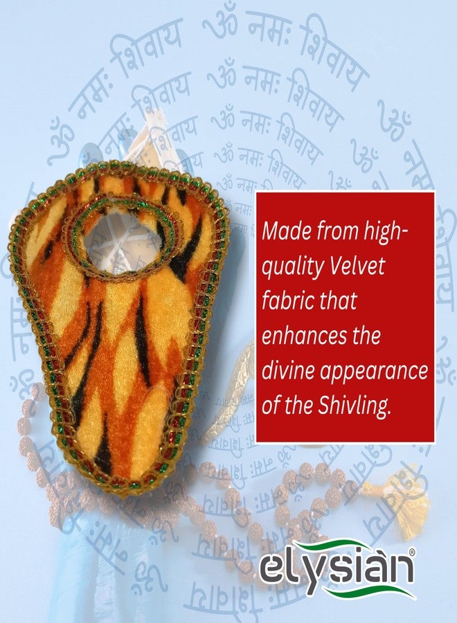 Elysian Fabric Lord Shivling Dress/Fancy Lord Shivling Dress For Lord Shivling (Size 30.48 Cm /12 Inches), Orange - Image 3