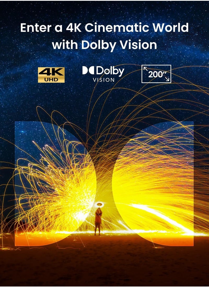 eufy - Anker NEBULA Cosmos 4K SE Laser+LED Dolby Vision Projector, 4K projector with 1800 ANSI Lumens High Brightness, 200" Huge Screen, Enhanced Image Quality, Google TV, Portable Projector with Handle - Image 1