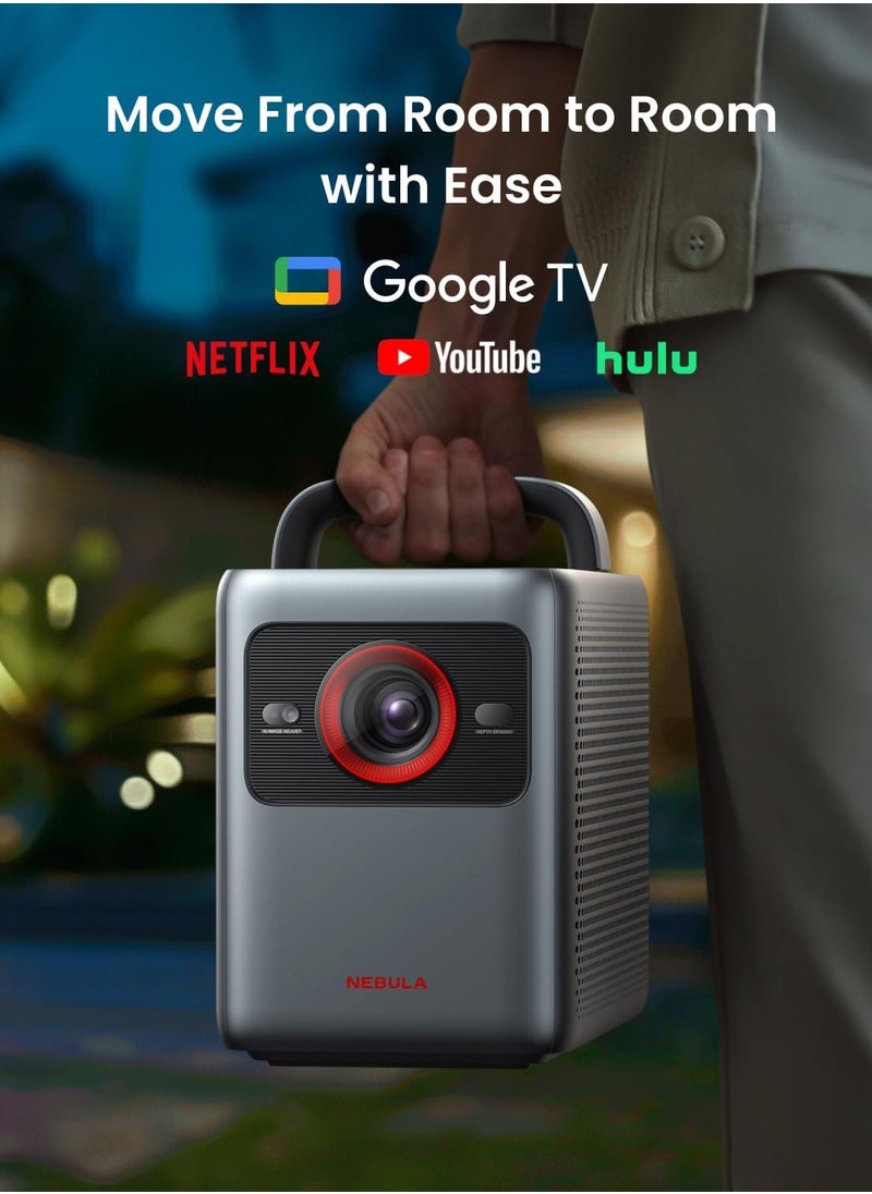 eufy - Anker NEBULA Cosmos 4K SE Laser+LED Dolby Vision Projector, 4K projector with 1800 ANSI Lumens High Brightness, 200" Huge Screen, Enhanced Image Quality, Google TV, Portable Projector with Handle - Image 1