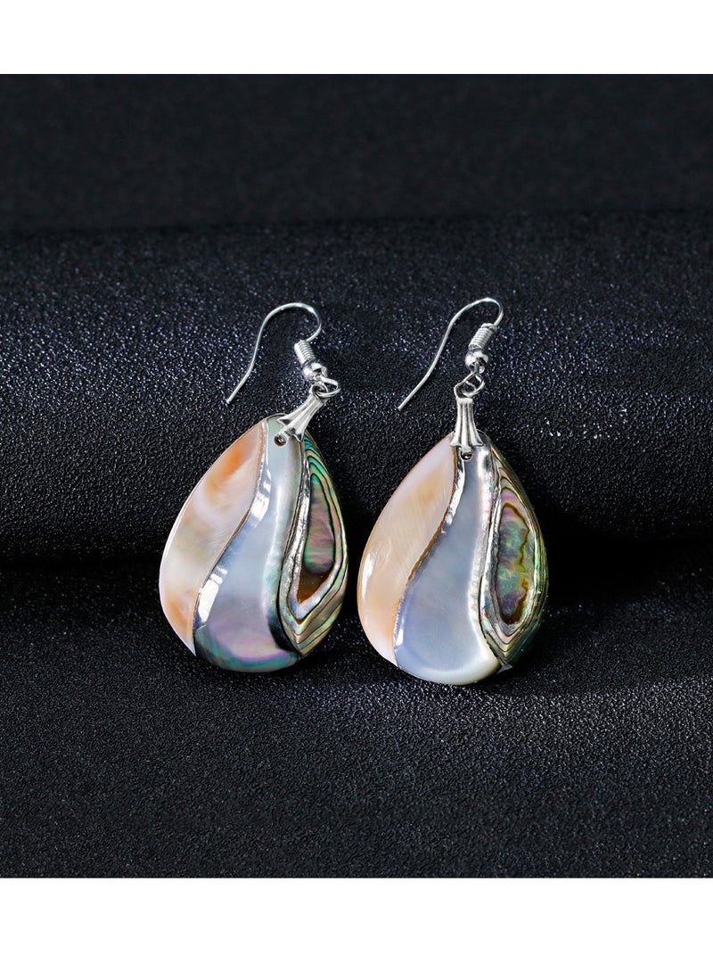 CIMIA Stylish shell round earrings with women's drop earrings. - Image 3