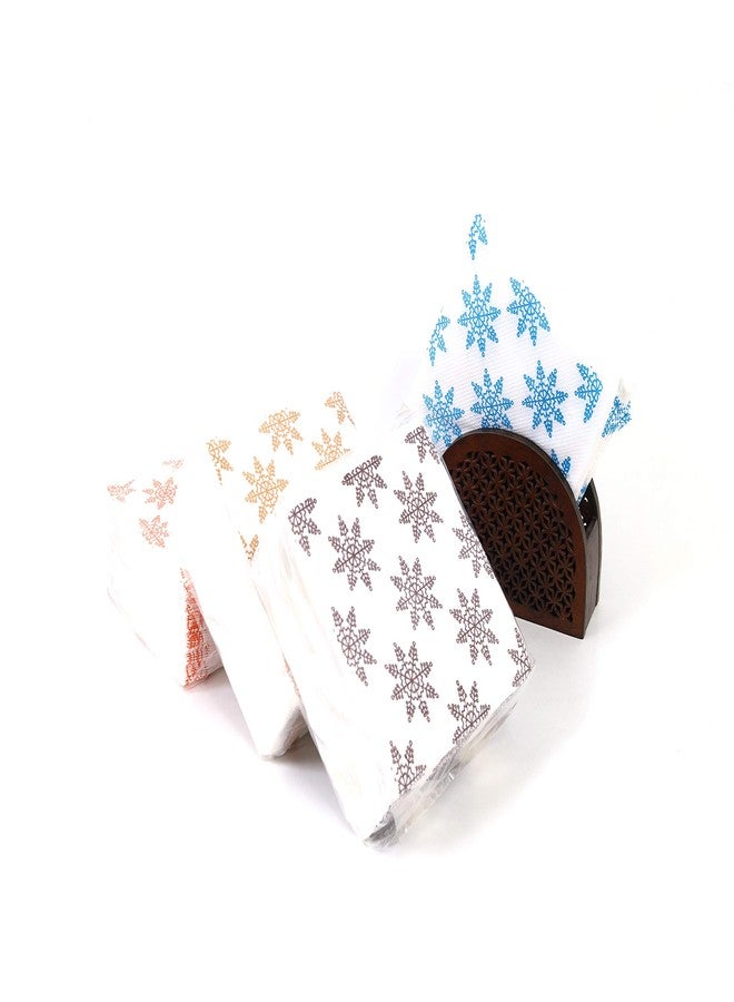 Breeze Ultra Soft 2 Ply 50s Paper Serviettes each (Brown, Blue and Orange -Printed Napkin - 33cmx33cm-Pack of 6 - Image 2