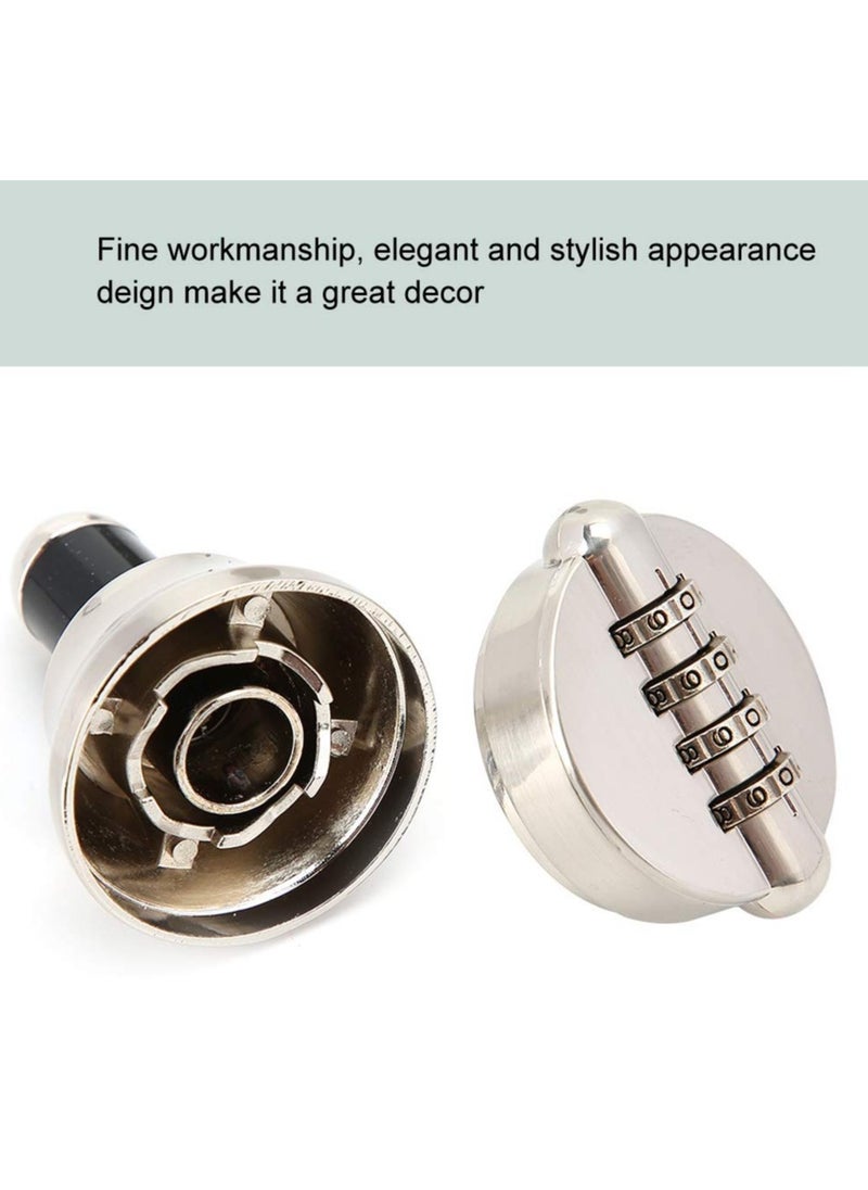 Generic - Wine Bottle Lock with 4-Digit Combination, Zinc Alloy Wine Stopper to Keep Your Wine Fresh and Secure, Ideal for Home and Travel - Image 1