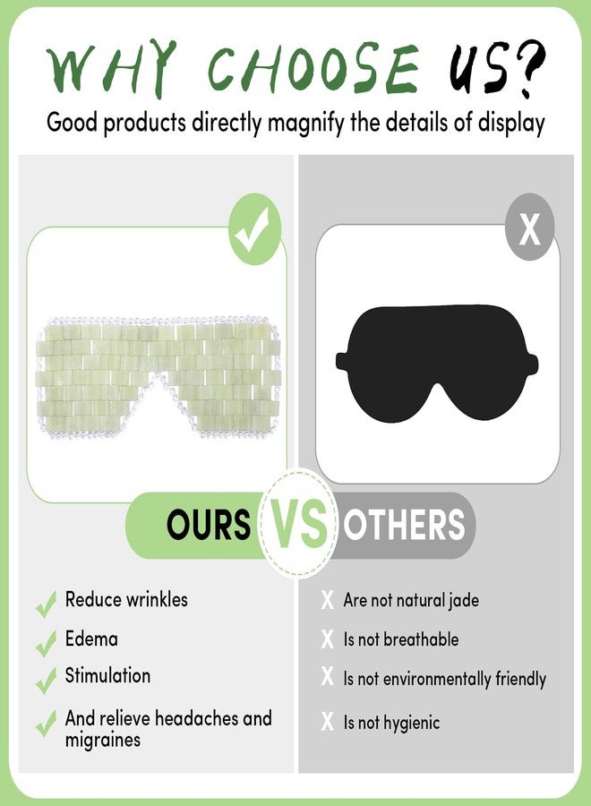 ANCKNE Jade Eye Mask, Facial Cooling Mask with 100% Real Jade for Hot & Cold Therapy, Reduce Wrinkles, Puffiness, Migraines, and Anti-Aging - Essential Crystal Eye Mask for Beauticians - Image 4