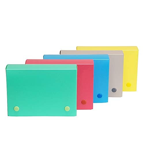 Manaloom Index Card Case, 4x6 Inch Index Card Holder, Fits Up to 200 Cards Per Case - with 5 Dividers and Adhesive Label Tabs - Store Recipe Cards, School Index Cards & More - 4-Pack (Assorted Colors) - Image 2
