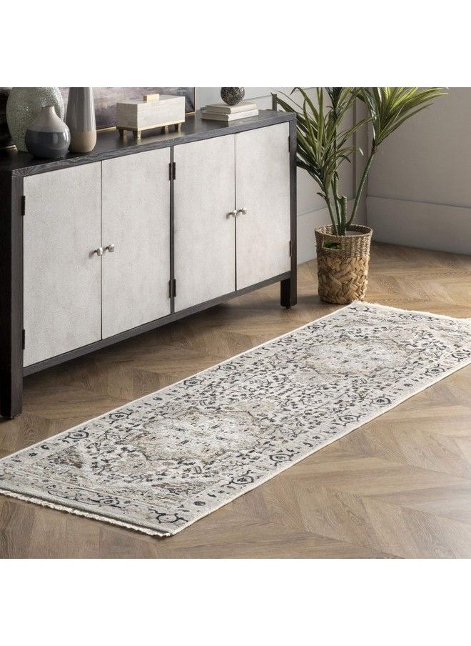 Oliveira Floral Medallion Fringe Runner Rug 2' X 6' Beige - pzsku/Z7086AFEEC86C158C1FA0Z/45/_/1693486407/180dc311-0505-45c0-a685-401e556f9f2c