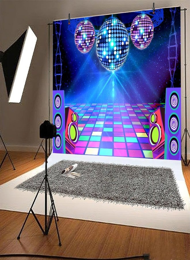 MERCHR Disco Party Backdrop Retro 70s 80s 90s Theme Stage Dance Disco Ball Music Birthday Party Decoration DJ Photography Background 7 x 5 ft Polyester for Baby Shower Picture Photo Shoot - Image 4