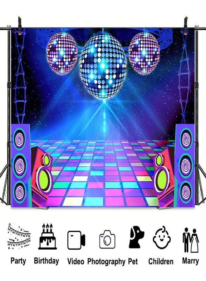 MERCHR Disco Party Backdrop Retro 70s 80s 90s Theme Stage Dance Disco Ball Music Birthday Party Decoration DJ Photography Background 7 x 5 ft Polyester for Baby Shower Picture Photo Shoot - Image 5