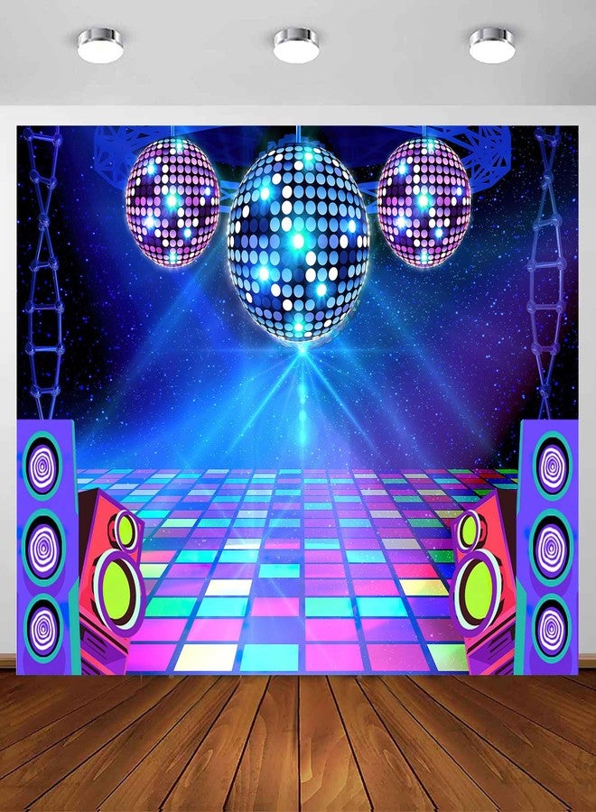 MERCHR Disco Party Backdrop Retro 70s 80s 90s Theme Stage Dance Disco Ball Music Birthday Party Decoration DJ Photography Background 7 x 5 ft Polyester for Baby Shower Picture Photo Shoot - Image 1