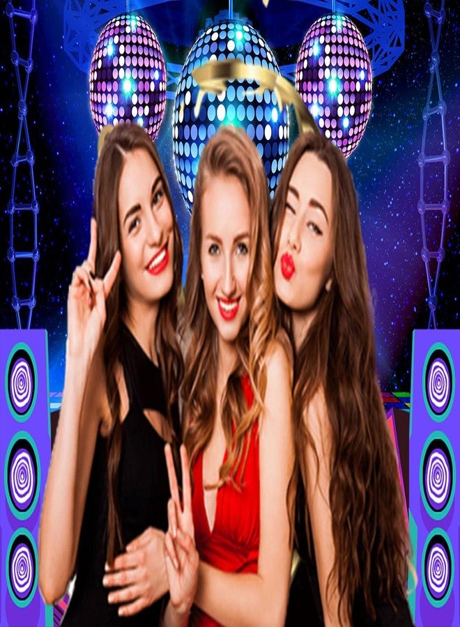 MERCHR Disco Party Backdrop Retro 70s 80s 90s Theme Stage Dance Disco Ball Music Birthday Party Decoration DJ Photography Background 7 x 5 ft Polyester for Baby Shower Picture Photo Shoot - Image 2