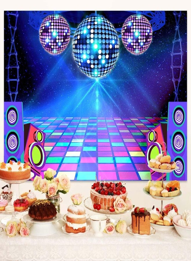 MERCHR Disco Party Backdrop Retro 70s 80s 90s Theme Stage Dance Disco Ball Music Birthday Party Decoration DJ Photography Background 7 x 5 ft Polyester for Baby Shower Picture Photo Shoot - Image 3
