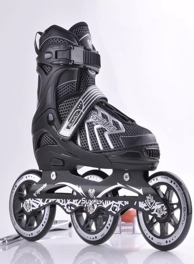 Onecado 3 Wheel Inline Skates Skating Shoes for Boys and Girls Age 10 to 14 Years Liner Roller Skates for Kids with Skating Protection Kit Set, Size Medium (Multicolor) - Image 1