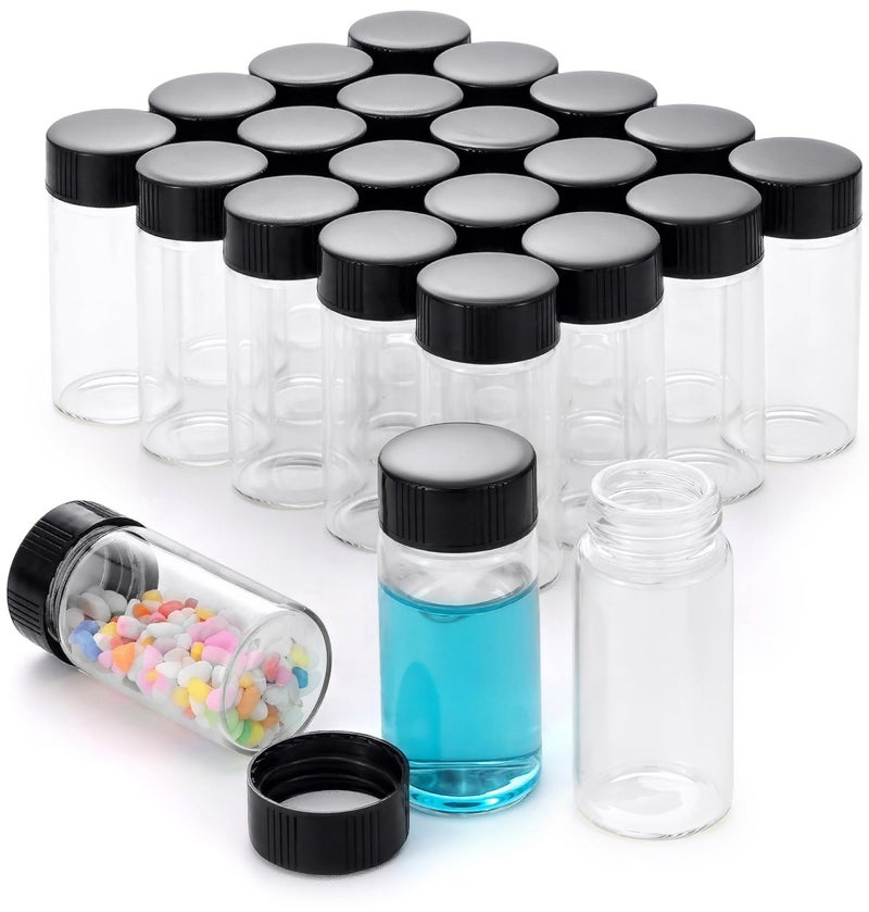 Kesell Kesell 20Pack 20ml Glass Vials with Screw Caps  Small Vials for Essential Oil and Specimen Samples  Clear Bottles with Lids 