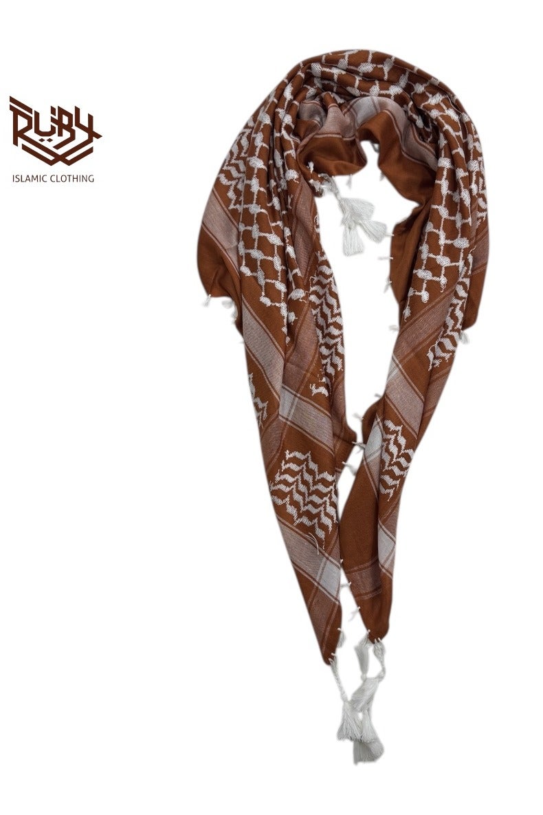 RUBY ISLAMIC CLOTHING Shemagh Tactical Desert Scarf,  Head Neck Scarf, Head Neck Wrap Shawl with Tassel, Outdoor Kerchief for Women & Men  - Image 2
