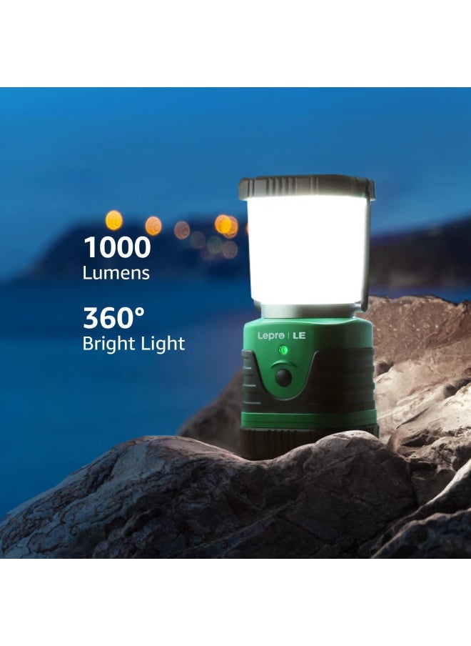 Lighting EVER - Le Rechargeable Camping Lantern 1000 Lumen Led Outdoor Lights 4 Modes Emergency Light Water Resistant Tent Light For Camping Hiking Fishing Power Cuts And More - Image 1